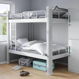 Frame <b>Bed</b> <b>with</b> <b>Staircase</b> 2 Floor Metal Steel Hostel <b>Bunk</b> Two Tiered Iron Loft Bedroom Metal - Product Image 4