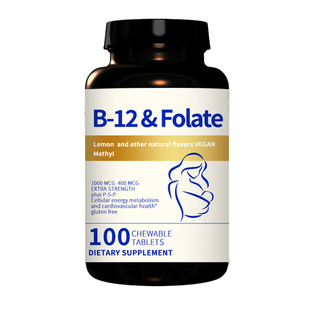 High Quality Health Food Vitamin B6 B12 Folate Chewable Tablets Dietary Supplement  OEM Factory