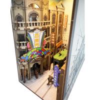 Kit de maison miniature LED Book Nook à faire soi-même pour maison de poupée, bibliothèque, petite maison, décoration d'étagère à livres, puzzle en bois 3D (Shanghai)