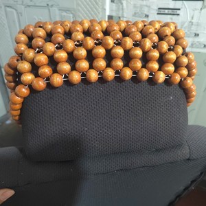 Funda de Asiento de Coche de Cuentas de Madera, Juego Completo, con Masaje y Ventilación, para Uso en Verano, en Colores Tierra: Amarillo, Rojo Vino, Negro y Café - Product Image 3