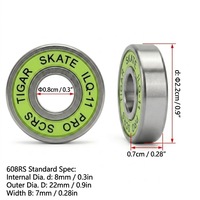 Roues de patins à roulettes personnalisées haute vitesse 608zz en acier inoxydable 8*22*7mm emballées en carton