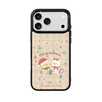 Coque de téléphone AG Feeling Black Edge avec motif ours couple dorés pour iPhone 17, 17 Pro Max, 16 Pro, 15, 15 Pro Max, 15 Pro, 14 Pro Max – Coque magnétique