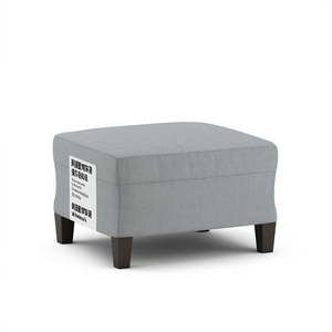 Reposapiés de Tela Gris Claro de 23.6x19.7x16.1 Pulgadas, Mueble Otomano Contemporáneo y Moderno para Sala de Estar - Product Image 1