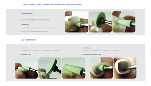 رؤوس طحن سيليكون للأسنان طقم أزيز تلميع راتنج مطاطي لطلاء مركب منخفض السرعة وتلميع لطلاء الزركونيا/البورسلين - Product Image 2