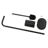Porte-rouleau de papier de salle de bain avec revêtement en acier inoxydable 304 201 noir sur pied avec brosses de nettoyage pour brosse de toilette