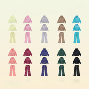 طقم رياضي من قطعتين من قطعتين للتمارين الرياضية من القطن الثقيل الثقيل - Product Image 1