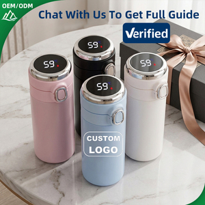 Bouteille d'eau intelligente en acier inoxydable isolée avec affichage de température LED, personnalisable avec logo, vente en gros, cadeaux, gobelet isotherme sous vide - Product Image 1