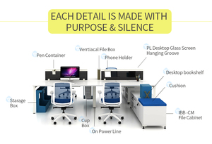 Trung Tâm Cuộc Gọi Thương Mại Bàn Gỗ Nội Thất Mô Đun Hiện Đại Bàn Văn Phòng Bàn Làm Việc - Product Image 3