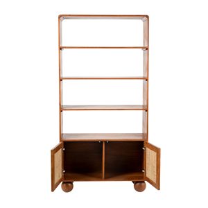 Étagère à livres en bois design moderne pour bureau, bibliothèque, meuble de rangement élégant en bois massif pour la maison, le bureau ou la salle d'étude - Product Image 1