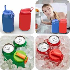 Couvre-boîtes de soda avec paille, sûrs et durables, faciles à utiliser et à nettoyer pour le camping, les pique-niques, les voyages et la vie quotidienne - Product Image 3