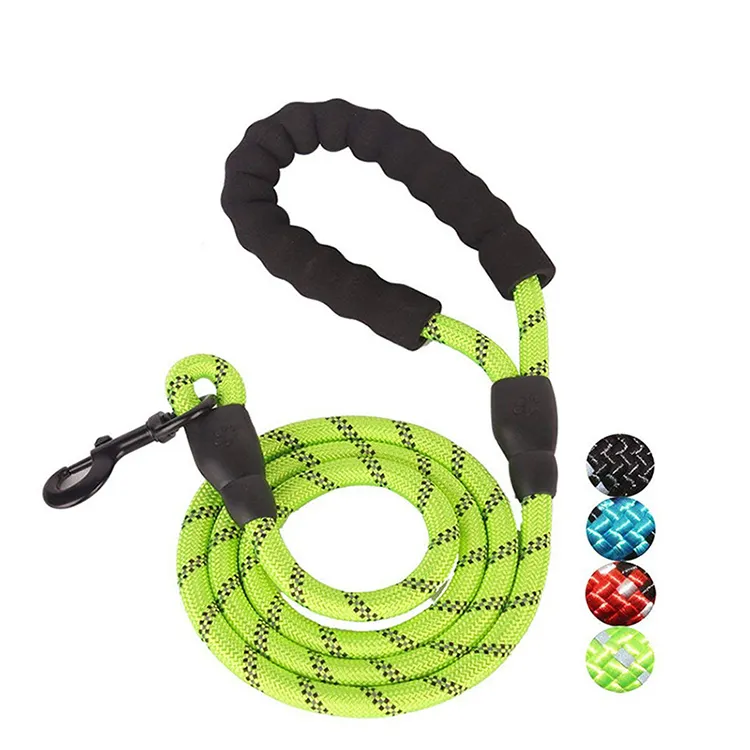 Manufactory upgrade reflective threads Soft Handle Nylon Rope Pet Dog leash