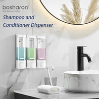 Bosharon accessoires de salle de bain d'hôtel 3 chambres 3 en 1 savon gel de lotion douche conditionnel distributeur de savon liquide mural