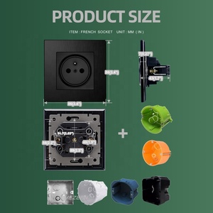 China Fabricación de fábrica IP 20 Europa Enchufe de enchufe eléctrico Panel de aluminio Francés 2P + T Enchufe de pared de puesta a tierra - Product Image 5