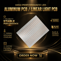 Circuit imprimé en aluminium personnalisé pour éclairage linéaire LED, carte de circuit imprimé en aluminium pour le contrôle de l'éclairage