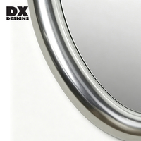 Miroir décoratif ovale DX Designs, cadre en métal argenté, miroir mural moderne minimaliste pour entrée, chambre, décoration intérieure