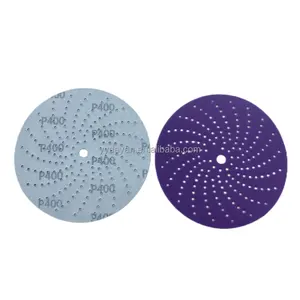 Manufacturers Wholesale Customizable Sandpaper 6 Inch Purple Disc Cyclone Hole Old Paint Removal Dust-free Flocking Sanding Sand