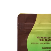 Sacs d'emballage pour café personnalisés mats à huit soudures latérales, à fond plat, refermables avec fermeture éclair, pour grains et poudre de café