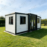 FLKT Maisonnette de luxe préfabriquée pour personnes âgées, 2 chambres, 20 pieds, extensible, ignifuge, type hôtel
