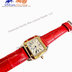 Reloj de Cuarzo de Lujo para Mujer con Correa de Cuero Genuino, Caja Rectangular y Banda de Acero Inoxidable con Diseño Invertido - Product Image 6