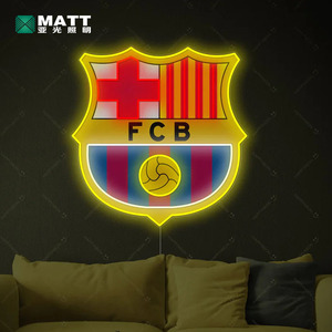 Insegna al Neon Personalizzata con Logo di Squadra di Calcio 50cm FCB, Luce al Neon LED Dimmerabile per Decorazione Murale - Product Image 5