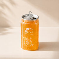 Boîtes en PET transparentes de 500 ml, bouteille personnalisée avec logo, canette avec couvercle facile à ouvrir pour les magasins de boissons