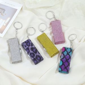 The New Diamond-inlaid <b>Small</b> Medicine <b>Box</b> Keychain Creative Full of Diamonds Portable Aluminum Medicine Can <b>Storage</b> <b>Box</b> - Product Image 1