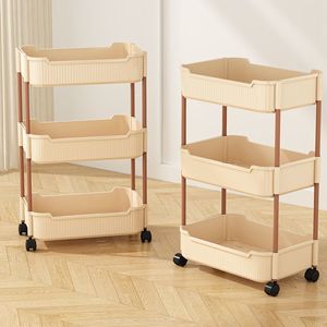 Multi Layer Storage Cart With Wheels For Bedroom Bathroom Living Room Portable Snacks Organizer Easy Cleaning Rectangle - Product Image 4