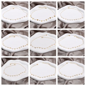 Collar de Acero de Titanio Minimalista y Moderno para Mujer, <span class=keywords><strong>Cadena</strong></span> de Clavícula con Múltiples Circonitas Redondas, Estilo Elegante - Product Image 3