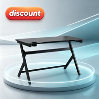 Bureau de jeu PC noir style simple avec porte-gobelet intégré, table multifonction pour ordinateur, esports, travail et chambre