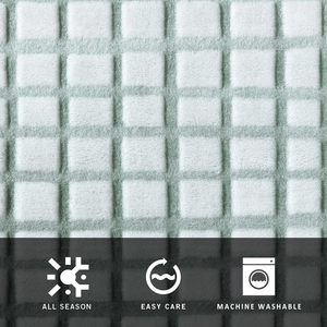 Lưới lượn sóng nghiêng màu xanh lá cây Nữ Hoàng chăn, mềm mại sang trọng bộ đồ giường, ấm cúng trang trí nội thất ấm áp phổ biến flannel chăn cho giường - Product Image 5