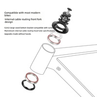 VIARON HP552 Boîtier de direction à roulements à cartouche pour vélo, en alliage d'aluminium 52x52, avec passage de câbles interne et axe traversant scellé externe