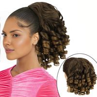 Extension de queue de cheval bouclée Kaste pour femmes, postiche à clipser en cheveux synthétiques à boucles ressort haute densité, vente en gros
