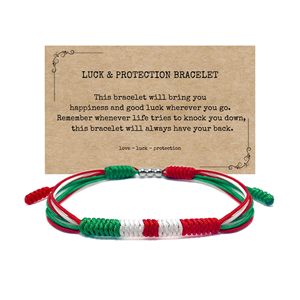 Pulsera de cuentas de plata de cadena colorida multicapa de moda cordón tejido hecho a mano ajustable España México Alemania EE. UU. Pulseras con bandera - Product Image 5
