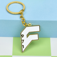 Llavero de Metal Personalizado al por Mayor con Letra F Irregular Esmaltada, Logotipo de Texto, Moda Urbana, Marca, Souvenir