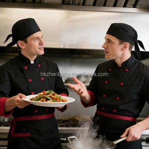 Blouse unisexe respirante personnalisée pour les travailleurs de l'industrie alimentaire Uniforme de chef Chapeau de chef Chaussures de chef Tablier - Product Image 4