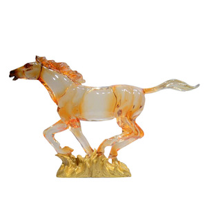 Escultura de resina de cristal de caballo galopando, figura artística para decoración de oficina y hogar, 820x190x520mm - Product Image 2
