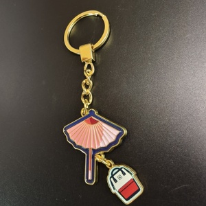 Porte-clés Fan & Sac en émail souple plaqué or avec impression UV pour le Carnaval, les festivals de musique, les concerts et les souvenirs d'entreprise - Product Image 3