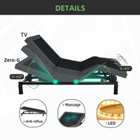 Lit réglable moderne avec massage, ensemble de meubles en bois, pour personnes âgées, ensemble de meubles de maison intelligente, cadre de lit à plateforme en métal, livraison gratuite