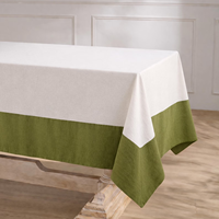 Nappe à bordure bicolore faite à la main, décoration de table moderne et élégante, mélange de lin et de coton, taille personnalisée, écologique, durable
