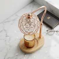 Lampe chauffe-bougie électrique boule de cristal, brûleur d'arômes vintage rétro, hauteur réglable, sans flamme, pour cire fondue, cadeau chambre à coucher, OEM