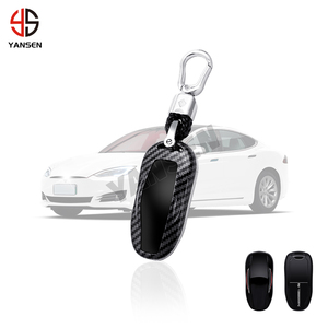 Porte-clés de voiture en fibre de carbone ABS, étui pour porte-clés de <span class=keywords><strong>Tesla</strong></span> <span class=keywords><strong>Model</strong></span> <span class=keywords><strong>3</strong></span> S, accessoires - Product Image 1