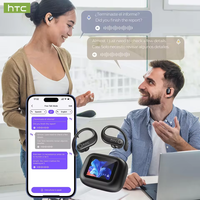 Écouteurs sans fil Bluetooth V6.0 HTC NE61 AI Translator avec réduction de bruit, TWS, sport, moniteur de fréquence cardiaque