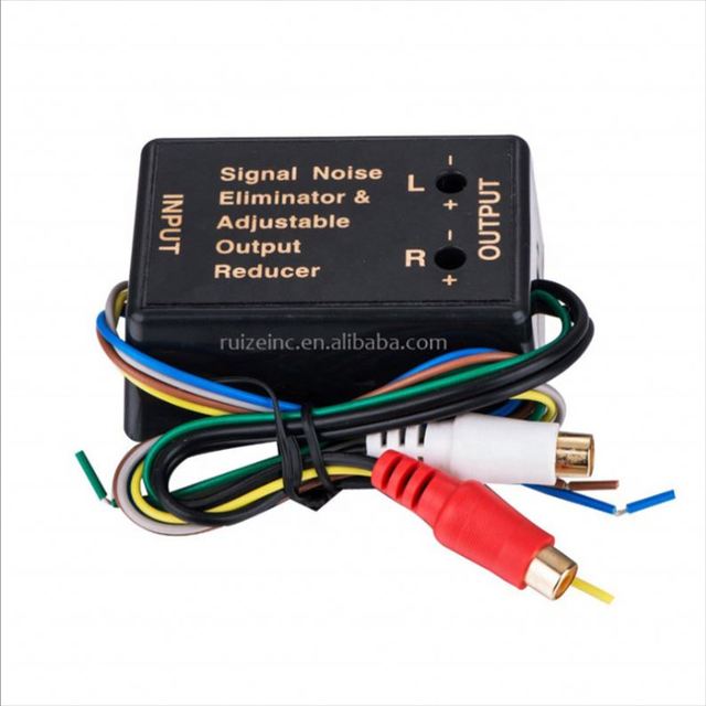 High Level to Low Level Converter, Car Speaker Audio Converter 2 Way Adjustable RCA Adapter Hifi