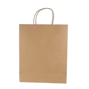 Strong Carry Capacity Kraft Paper Bags Food Gift Packing Free Offset Printing Recyclable Hand Length Handle OEM Service Accepted