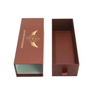 Recyclable Packaging <b>square</b> Sliding Gift Box Printing Hard Rigid Cardboard Drawer Box Packaging with Ribbon - Product Image 3