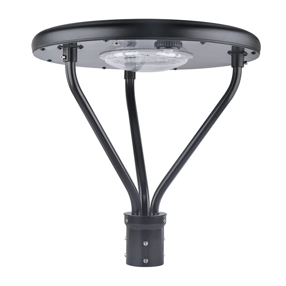 50W solar post top lamp outdoor high efficacy solar lights for yard IP65 with motion sensor