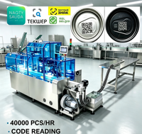 Machines de marquage et d'inspection laser à fibre pour l'ouverture facile des emballages, avec système de contrôle visuel de la qualité et traçabilité complète des lots