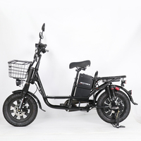 Vélo cargo électrique OEM 16 pouces 60V pour livraison de nourriture et colis, moteur 500W/1000W, batterie 21Ah, cadre en acier allié, freinage hydraulique électronique