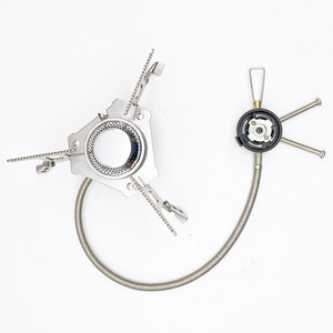 Estufa de Gas Portátil de Diseño Dividido en Acero Inoxidable, Operación Manual para Camping y Uso al Aire Libre con Manguera Flexible y Compacta - Product Image 1