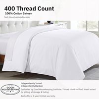 Housse de couette en coton de qualité supérieure, taille Queen, blanche, 300TC, moderne, écologique, lavable en machine, toutes saisons
